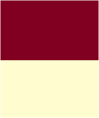 Burgundy and cream color combination.