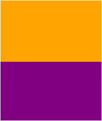 Orange and purple color combination.